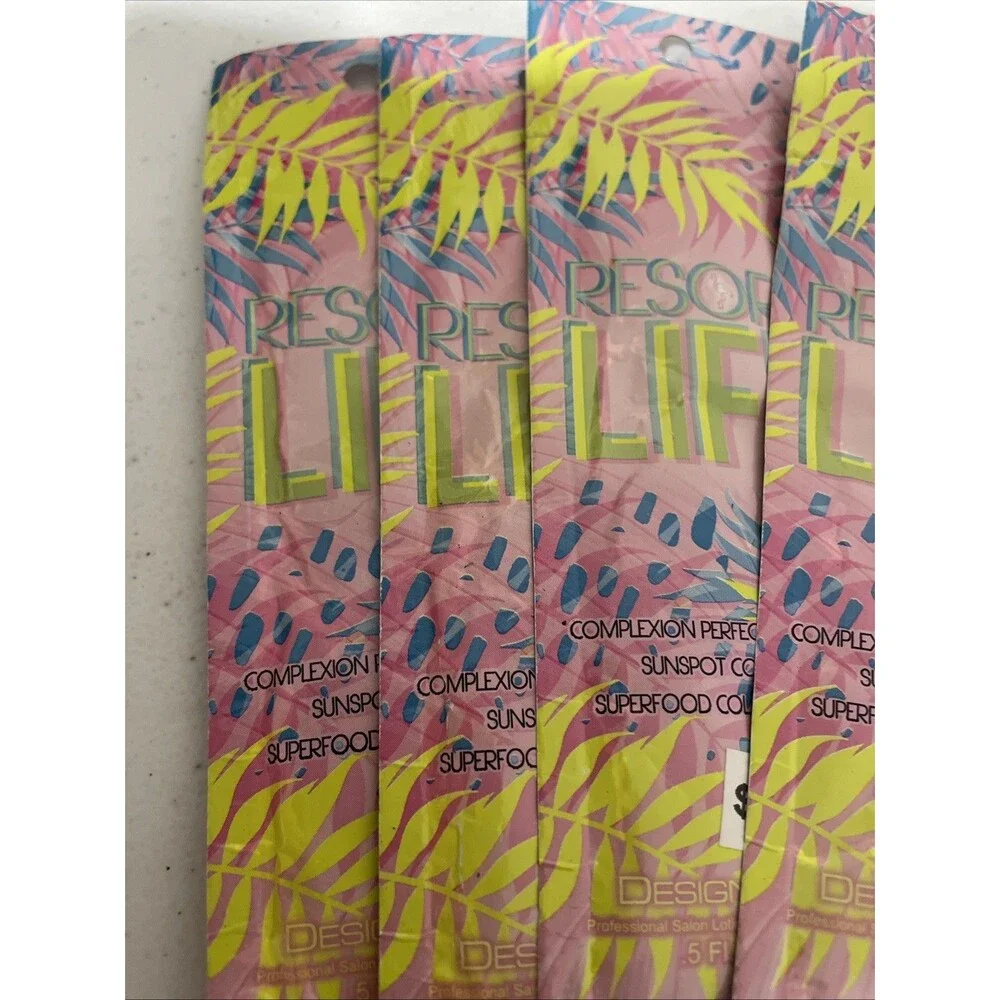Lot Of 7 Designer Skin Tanning Lotion Packets Resort life Complexion Sunspots